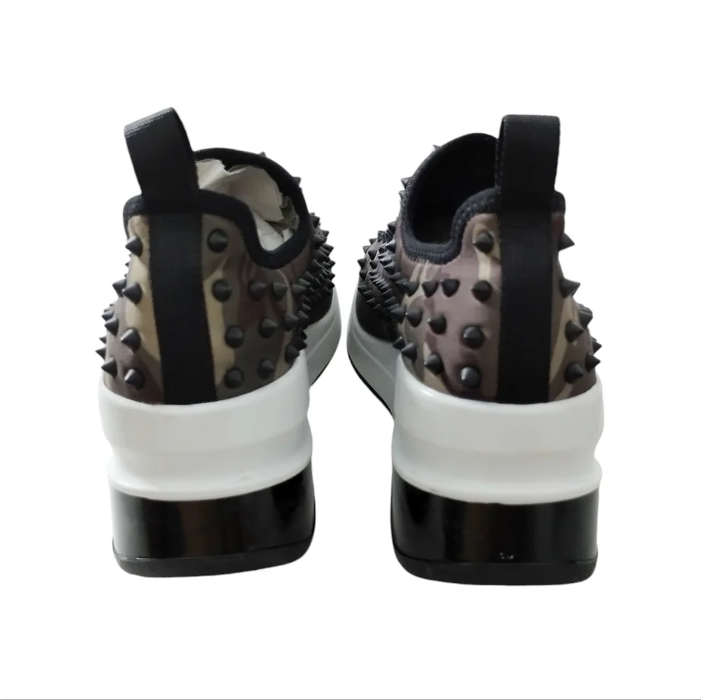 Gianni Bini Pellow Studded SlipOn Wedge Sneakers Platform 6½Chunky Camo Gothcore